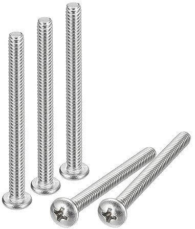 sourcing map #10-24x3 Poêle Tête Machine Vis, 304 Inox Acier 18-8 Vis, Phillips Lecteur, Entièrement Fileté, Lumineux Finition, Paquet de 10