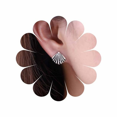 Inateannal Boucles d’oreilles en forme de coquille Saint Jacques Boucles d’oreilles en coquillage de mer en argent Boucles d’oreilles en forme de coquille Saint Jacques Boucles d’oreilles