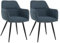Mevsim Store Esszimmerstühle 2er Set Blau – Polsterstühle mit Armlehne aus Leinenstoff – Bequeme Küchenstühle mit Metallbeinen für Wohnzimmer & Essbereich