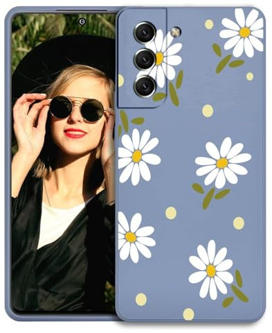POUHYE Coque pour Samsung Galaxy S21 FE 5G Étui, Housse en Silicone TPU Souple et Mince avec Protection de L'appareil Photo, Case Résistant Aux Chocs pour Samsung Galaxy S21 FE 5G Bleu Clair