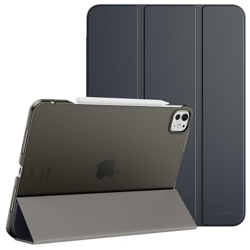 MoKo für iPad Pro 13 Zoll Hülle M4 2024 (7. Gen), Ultradünne Standhülle mit Transluzent Hart PC Rückseite für iPad Pro 2024 (Modell: A2925/A2926/A3007), Unterstützt Apple Pencil Pro, Space Grau