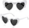 Photect Herz Perle Sonnenbrille Damen Frauen Retro JGA Herzform Brille Vintage Party Sonnenbrille UV400 Schutz Mode Festival
