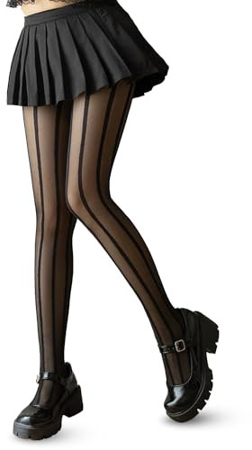 Kakveiai 1 Pares Medias Rejilla Mujer, Medias de Rejilla Negras de Cintura Alta, Elástico, Sexy, para Forma Unas Piernas Impecables（B）