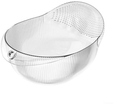 Lavabo hueco de almacenamiento de frutas y verduras para cocina, drenaje eficiente, cesta de drenaje (transparente)