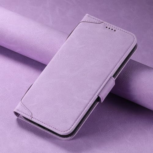 CIBOS Custodia a portafoglio in pelle slim fit per iPhone 12 13 14 15 Pro Max 15 Plus Slot per porta carte Custodia magnetica per ricarica wireless, nuovo rosa, per iPhone 15