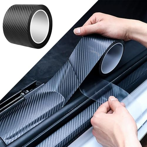 YSYYDS Auto Einstiegsleisten Schutz Lackschutzfolie für Skoda Kodiaq Karoq Octavia, Kohlefaser Aufkleber Carbon Folie Türschwellenaufkleber Selbstkleben Autotürschutz Stoßstangenschut (7cmx5m)