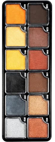 Aqua Make-up Color Set Steampunk - 12er Palette - hochwertige Wasserschminke für Gesicht, Bodypainting & Theater - Karneval, Halloween & Verkleidung