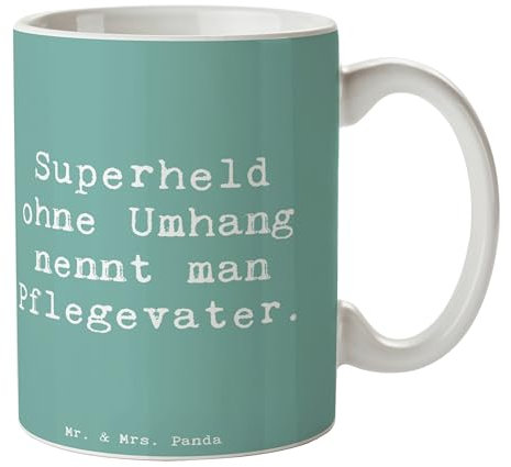 Mr. & Mrs. Panda Tasse Spruch Pflegevater Held - Geschenk, Liebe, Fürsorge, Kaffeebecher, Teebecher, Weihnachten, Verwandte, Umhang, Kinderbetreuung,