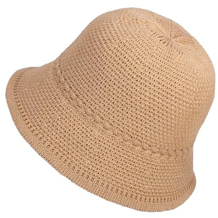 JJDreams Bucket Hut für Damen Herren,Gestrickte Hüte,Häkelmütze,Strickmützen für Damen,Sommer Mütze,Einstellbar Fischerhut,Khaki