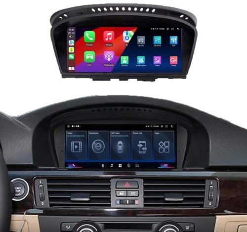 8.8″ Carplay Android Auto Touchscreen Car Radio for BMW BMW 3/5/6 Series E60/E61/E63/E64/E90/E91/E92/E93 CCC System Multimedia Car Stereo Screen Display Receiver (Right-hand drive)