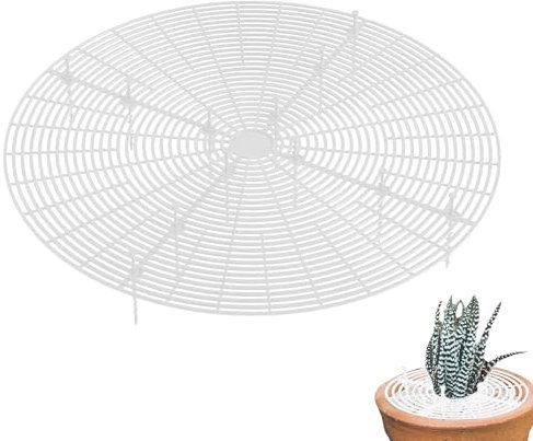 Blumentopfschutz,Tianher 2 Pcs Großes Schneidbare Blumentopfgitter mit Tiefen Pfählen,Blumentopf-Abdeckung,Schutz Gegen Katzen, zum Schutz von Kindern, Haustieren,52cm(Weiß)