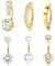 agogue 6 Stück Bauchnabelpiercing Chirurgenstahl Bauchnabelpiercing Ring, Bauchnabelpiercing Gold Für Frauen Piercing Bauchnabel Schmuck, Sehr Geeignet Für Strandbekleidung