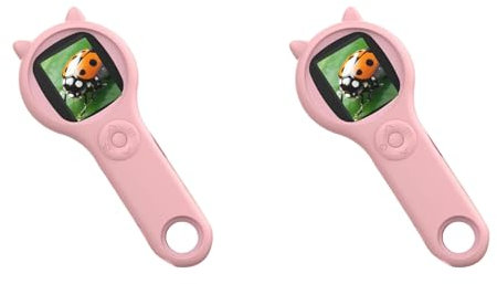 2X Microscope pour Enfants - Microscope Numérique à Loupe Portable pour Enfants, Scientifiques Éducatifs Rose