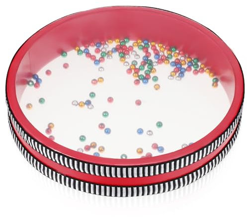 VINTORKY Runde Ozeantrommel Mit Stahlperlen Ozeantrommel Für Erwachsene Und Percussion-trommel Mit Metallkugeln Musikinstrument Für Musikunterricht Und Konzerte Schütteltrommel Für Camping