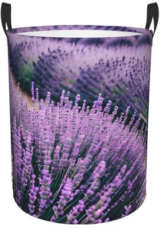 Wäschetruhe Lila Lavendel, Wäschebox Tragbar Wäschekorb Stabilem Laundry Hamper Für Schlafzimmer Wäsche 40X50Cm