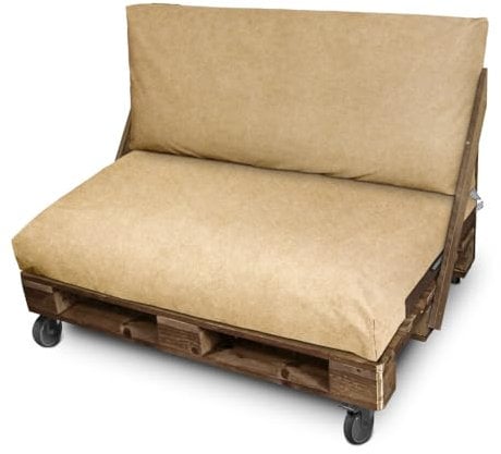 HAPPERS Set di cuscini impermeabili e sfoderabili per pallet in ecopelle esterna beige Patagonia