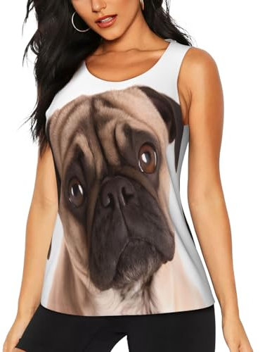 Cry Mops Workout-Tanktop für Damen, ärmellos, lockere Passform, Fitnessstudio, Sport, Yoga, Top, Rundhalsausschnitt, athletisch, Laufen, bauchfreie Weste, Größe 3D, XXL