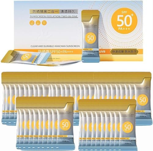 Crème Solaire 50 SPF de Voyage - Mini Format 100ml, Pack de 50 pour Enfant, Protection Imperméable et Résistante à la Transpiration