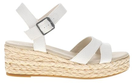 TOMS Audrey Espadrille für Damen, lässig, mittelhoher Absatz, 5,1–7,6 cm, Weiß, Weiss/opulenter Garten, 40 EU