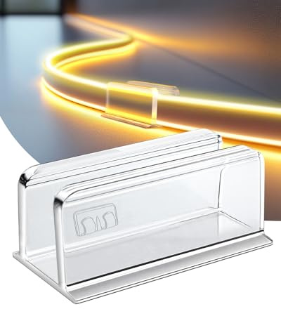 Lot de 40 clips de fixation pour bande lumineuse néon - Transparents et étanches - Support mural adhésif pour Govee et autres bandes lumineuses LED néon