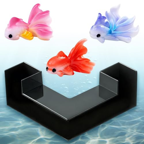 FEITONGFX Aquarium Tunnel, Aquarium Höhle mit 3 Pcs Mini Harz Tierfiguren, welshöhle, Garnelen versteck für Süß- und Meerwasser Geeignet Fische Welse Garnelen Krebse