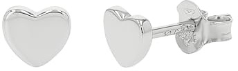 Tom Tailor Ohrstecker für Damen, Sterling Silber 925, 6 mm, silber, Herz, Geschenkidee, Ohrschmuck, Damenschmuck, 2100587