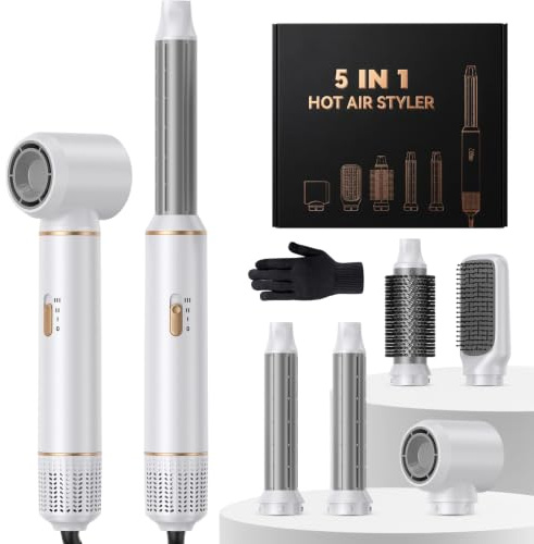 5 in 1 Airstyler Hairstyler, Haarstyler 3 Stufen, 1000W Warmluftbürste