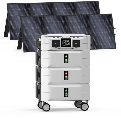 IEE SP5000 Tragbare Powerstation Mit 2X400W-Solarpanel, 5000W (9000W Peak), 7680Wh Solargenerator mit LiFePO4 Akku, 1,5 Stunde Schnellladung,1000W MPPT, APP, USV, für Camping, Wohnmobile, Zuhause