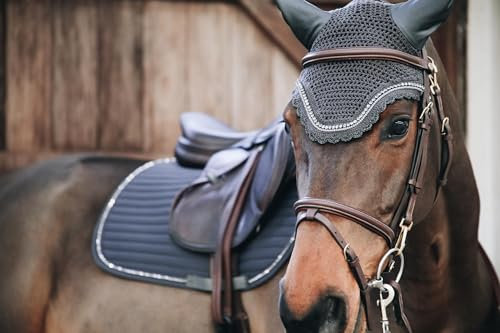 Kentucky Horsewear - Wellington Fliegenmütze - Stone & Pearl - Dunkelgrau - Full