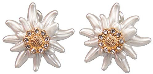 Alpenflüstern Trachten-Ohrstecker Strass-Edelweiß Greta - Damen-Trachtenschmuck, Trachten-Ohrringe mit Strass-Steinen (bicolor) DOR050