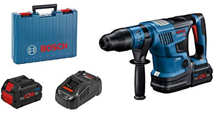 Bosch Professional Perforateur sans fil BITURBO GBH 18V-36 C (SDS max, 2 batteries ProCORE18V 5.5Ah, chargeur rapide GAL 1880 CV, module Bluetooth GCY 42, poignée, chiffon, graisse, coffret)