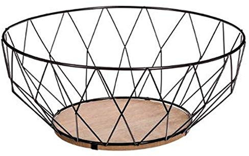 WEB2O - Cesta para frutas (28 cm), diseño de metal, color negro