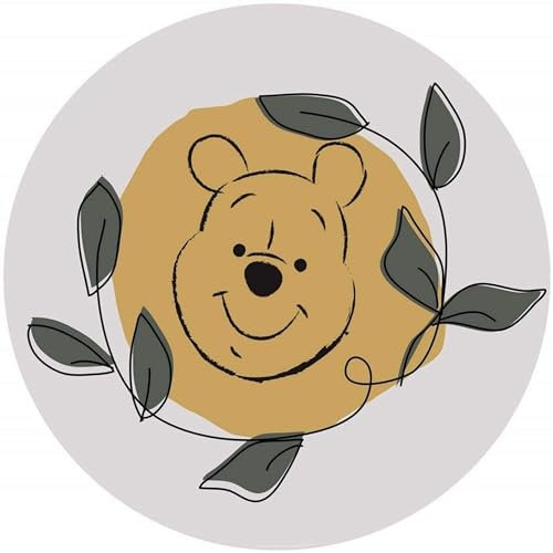 Komar Disney DOT runde und selbstklebende Vlies Fototapete von Disney - Winnie Pooh Garland - Ø Durchmesser 125 cm - Babytapete, Kinderzimmer, Wandtattoo - DD1-037