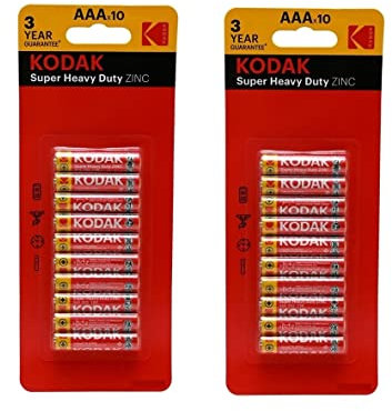 AAA SUPER HEAVY DUTY ZIN BATTERIES 1.5 V 20 PACK R03