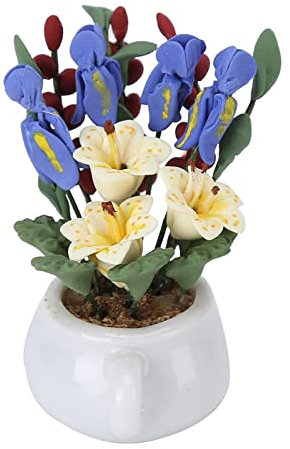 Agatige Miniature Dollhouse Plant, Miniature Potted Plants Model 1:12 Miniature Bonsai Lily Flowers for Doll House Accessories