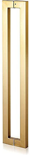 KEppd Innen-Außen-Haustürgriff, handelsüblicher rechteckiger Türgriff, gebürstetes Edelstahl-Finish (Color : Gold, Size : 80cm/2.6ft)