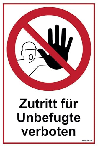 notlok Safety Work - Betreten Verboten Schild 30x20 cm aus PVC, UV- & wetterfest – Privatgrundstück Schilder für außen, Schild Privatgrundstück Betreten Verboten, Verbotsschilder für Baustelle & Hof