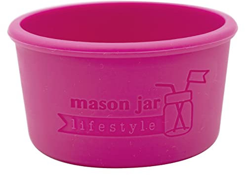 4oz Silicone Sleeves/Jackets for Protecting Small Ball, Kerr, Quilted Canning Jars by Mason Jar Lifestyle (Berry Pink, 2 Pack)
