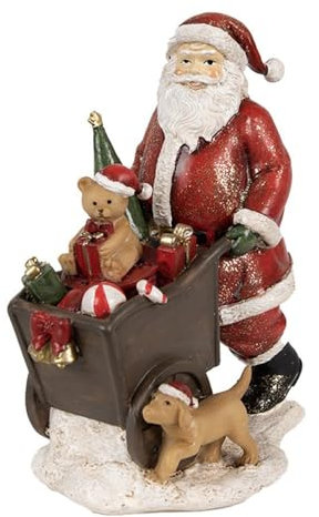 Clayre & Eef Figur Weihnachtsmann 12x8x15 cm Rot Polyresin Weihnachtsdekoration
