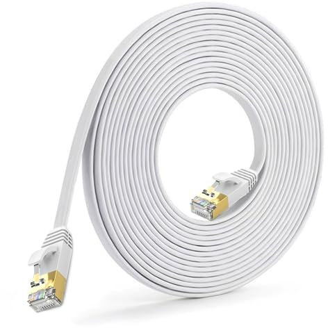 Diompirux Cat 7 Cable de Red Ethernet 5M, Cable de Red Cable LAN 10Gbps 600MHz con Conector RJ45, cable LAN profesional blindado en pared, para Routers,Módems,Consolas,más Rápido que el Cat5e/Cat6