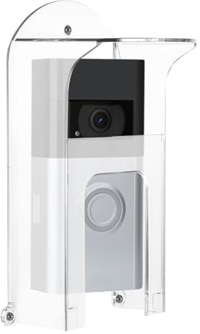 Transparent Doorbell Rain Cover Compatible with Blink/Google/Arlo/Eufy/Wyze/Reolink Video Doorbell, Plastic Doorbell Rain Sun Cover Shield Weatherproof Waterproof Protector for Door Access