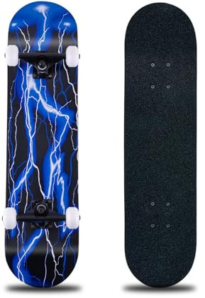 Skateboard, 31 x 8 Zoll komplettes Skateboard,8-lagiges Ahornholz, ABEC-11 Kugellager und 95A Rollen,Standard-Skateboards für Kinder, Jugendliche, Erwachsene, Anfänger