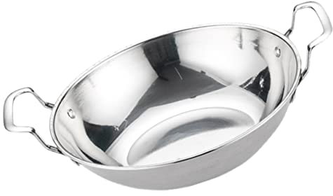 COLLBATH 10 Sartenes de Acero Inoxidable de Fondo para Placa de Inducción Asas Dobles Fácil de Limpiar para Cocina Ollas Calientes Tienda
