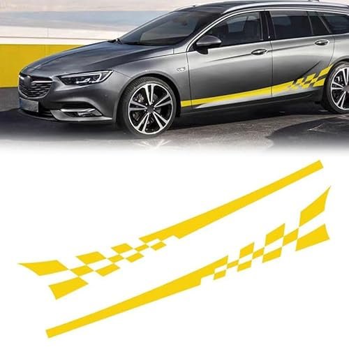 LHMM Confezione da 2 Adesivi per carrozzeria, per Fiat Uno Furgao Van 500L 500X Idea Tipo 124 Spider 500 Tipo minigonne Laterali carrozzeria di Auto da Corsa, Decorazioni a Strisce Laterali