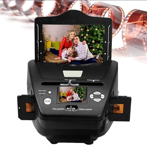 LXWKAI Scanner per Diapositive e Foto con Schermo LCD da 2,4, conversione di Negativi ad Alta risoluzione, Diapositive e Negativi a Colori e in Bianco e Nero da 35 mm/135, pellicole fotografiche