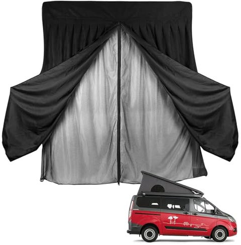 Van Bug Sichtschutz für Mercedes Sprinter (Standarddach) und Opel Movano, Ford Transit und Fiat Ducato (alle Dächer) Seitentür Moskitonetz, zentraler Magnetverschluss, schwarzer Sonnenschutz (Größe