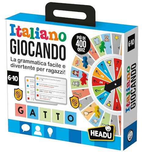 HEADU - Italiano Giocando - La Grammatica Facile E Divertente Per Ragazzi! | Giochi Educativi 6 7 8 9 10 Anni, Giochi Didattici Bambini, Quiz Divertenti e Intelligenti, Regalo Bambino Scuola Primaria