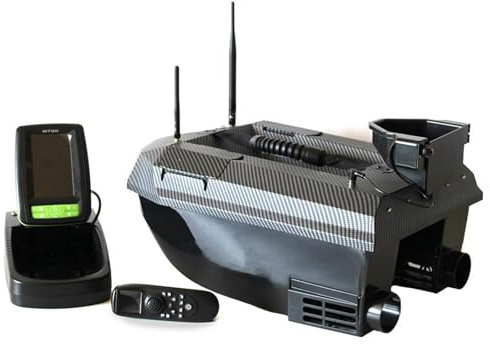 Remote-Controlled Bait Boat with GPS Navigation, Cruise Control, Electromagnetic Bait Release, Carbon Fiber Hull, High-Capacity Battery for Fishing