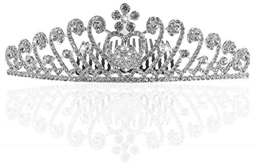 Frcolor Hochzeit Braut Prinzessin Strass Diadem Krone mit Kamm