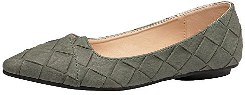 Jamron Donna Punta Ballerine Leggero Piatto Pumps Taupe SN02711 EU40.5